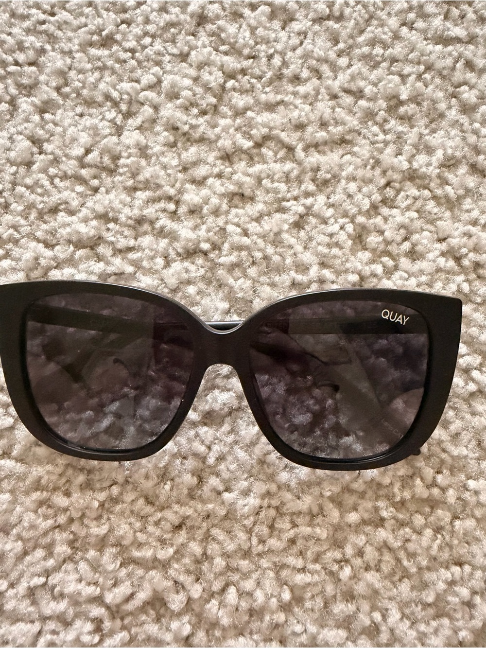 Quay Australia Black Oversized Square Cat Eye Sunglasses